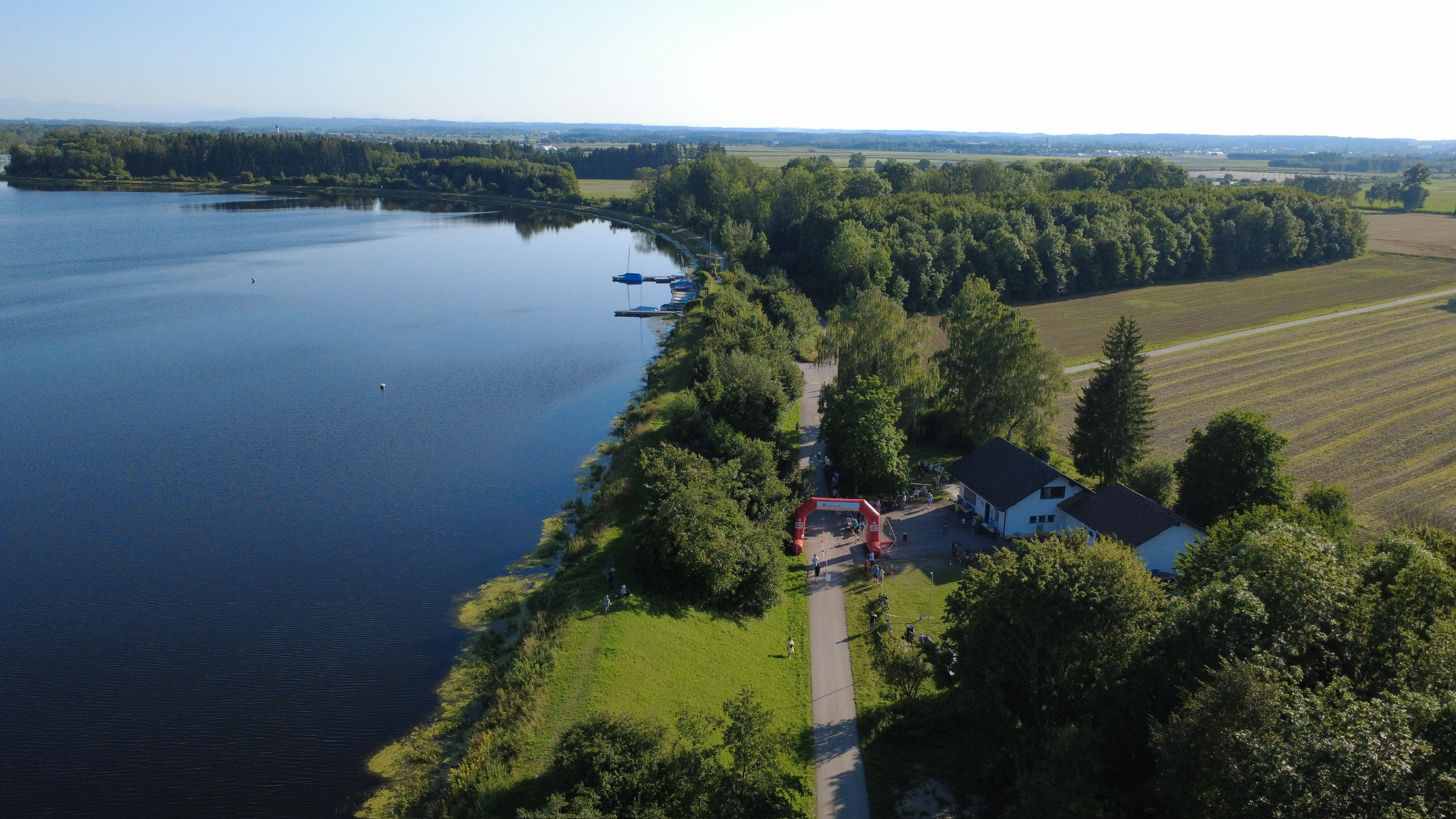 Blick vom Stausee Bad Wörishofen – Startbereich Stauseelauf